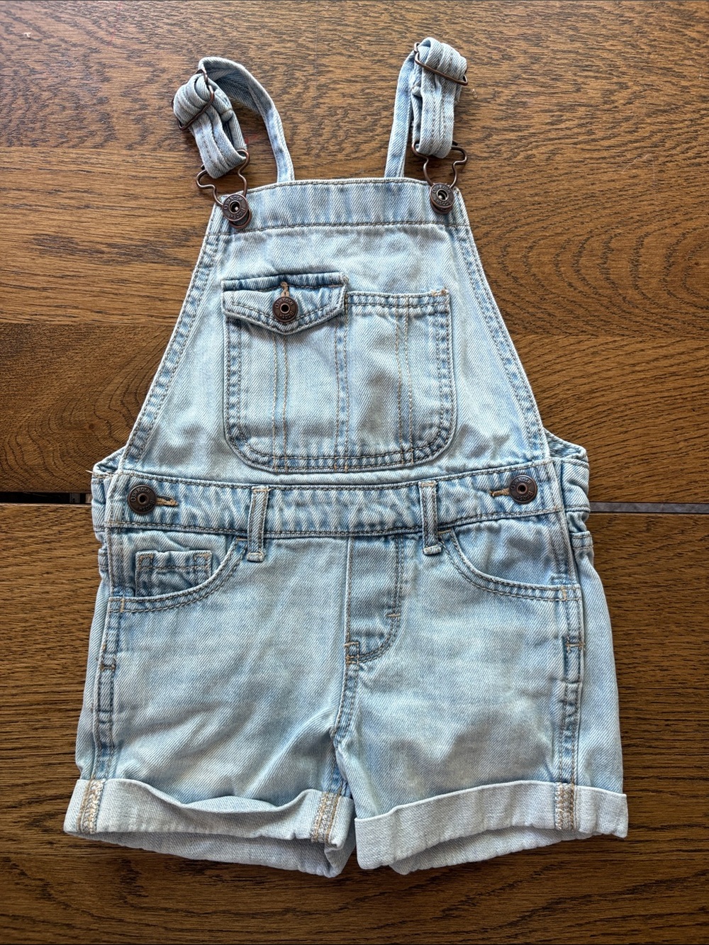 OshKosh B'gosh Light Blue Denim Short Overalls